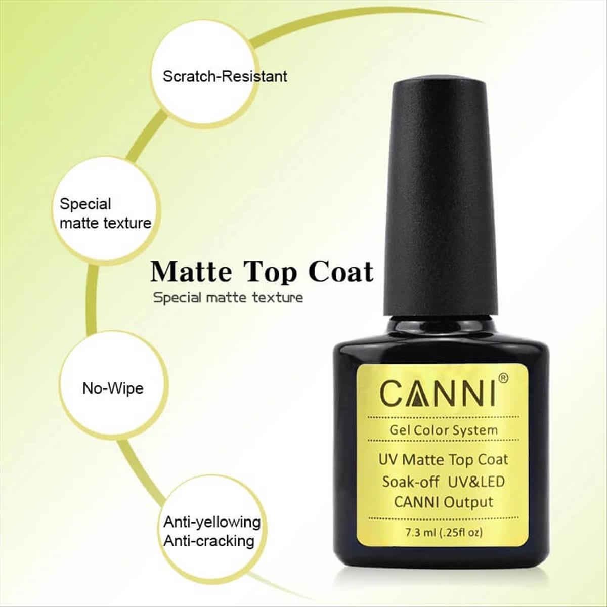 Canni Uv & Led  Matte Top Coat  Soak Off 7.3ml