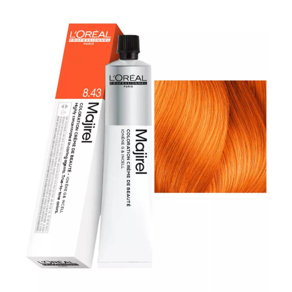 L'Oreal Majirel Hair Dye 8.43 Light Blonde Copper Golden 60ml