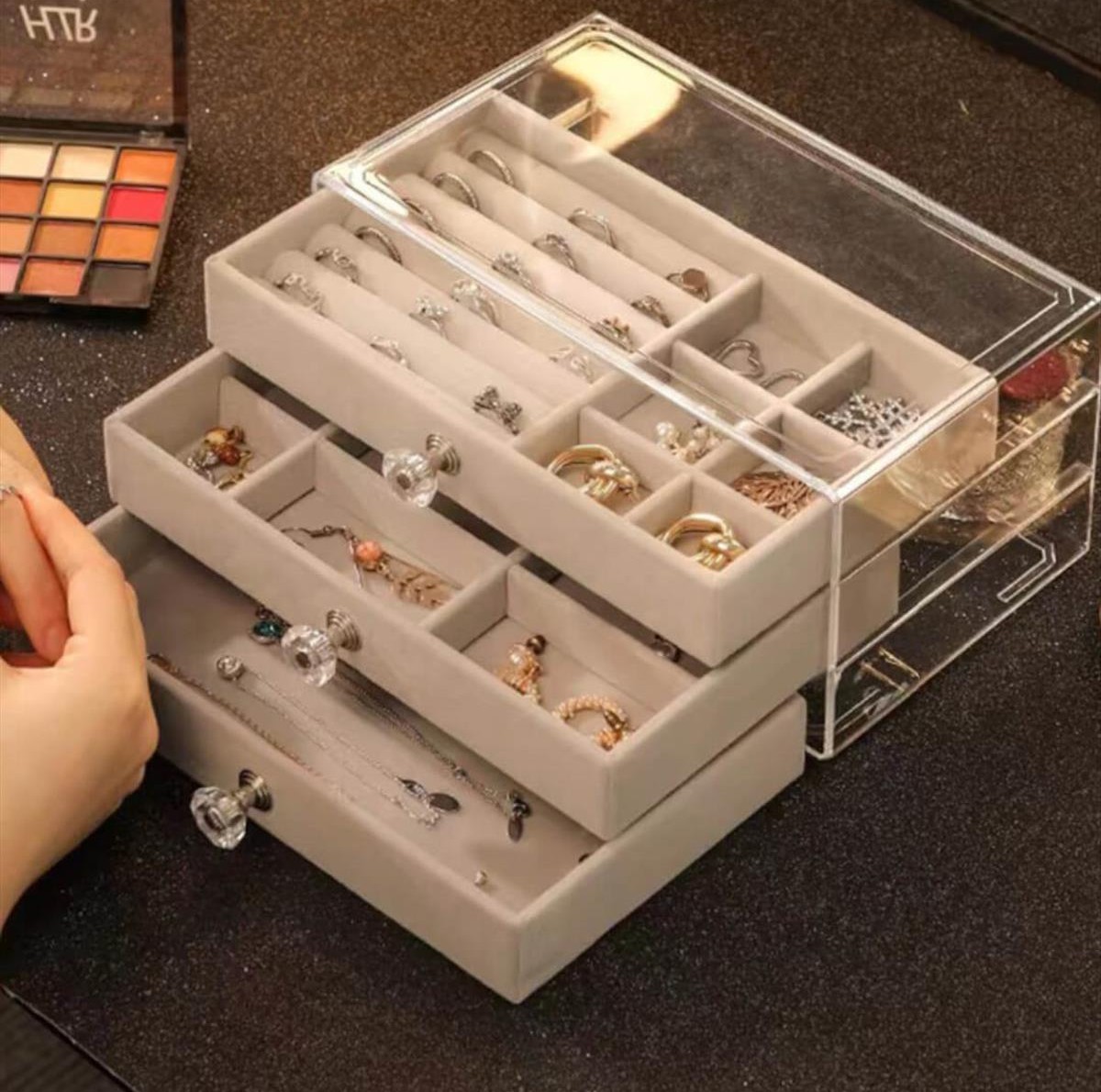 Θήκη Αποθήκευσης Κοσμημάτων με Συρτάρια Ροζ LD-1018