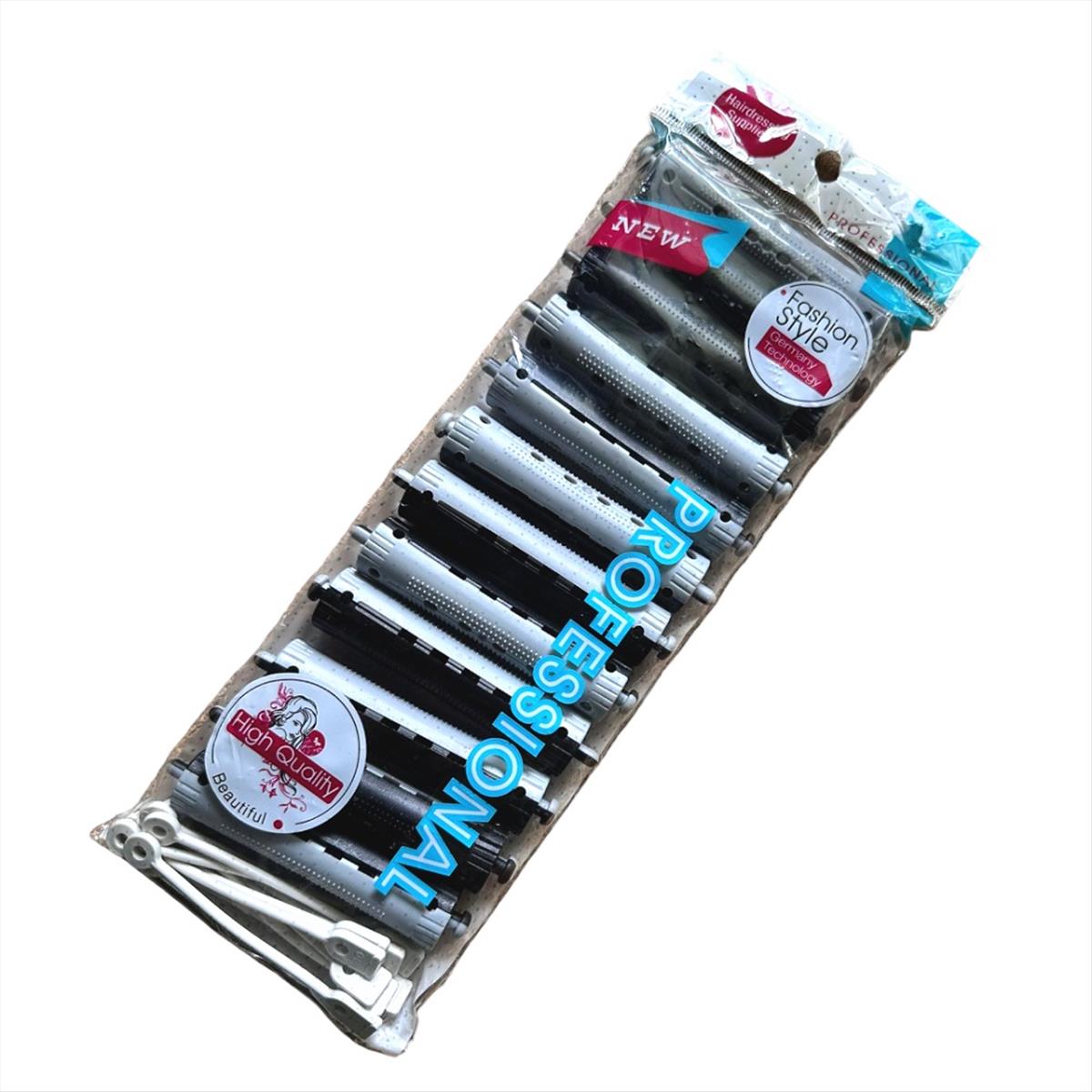 Hair Curler Gray-Black Fashion Style 12pcs