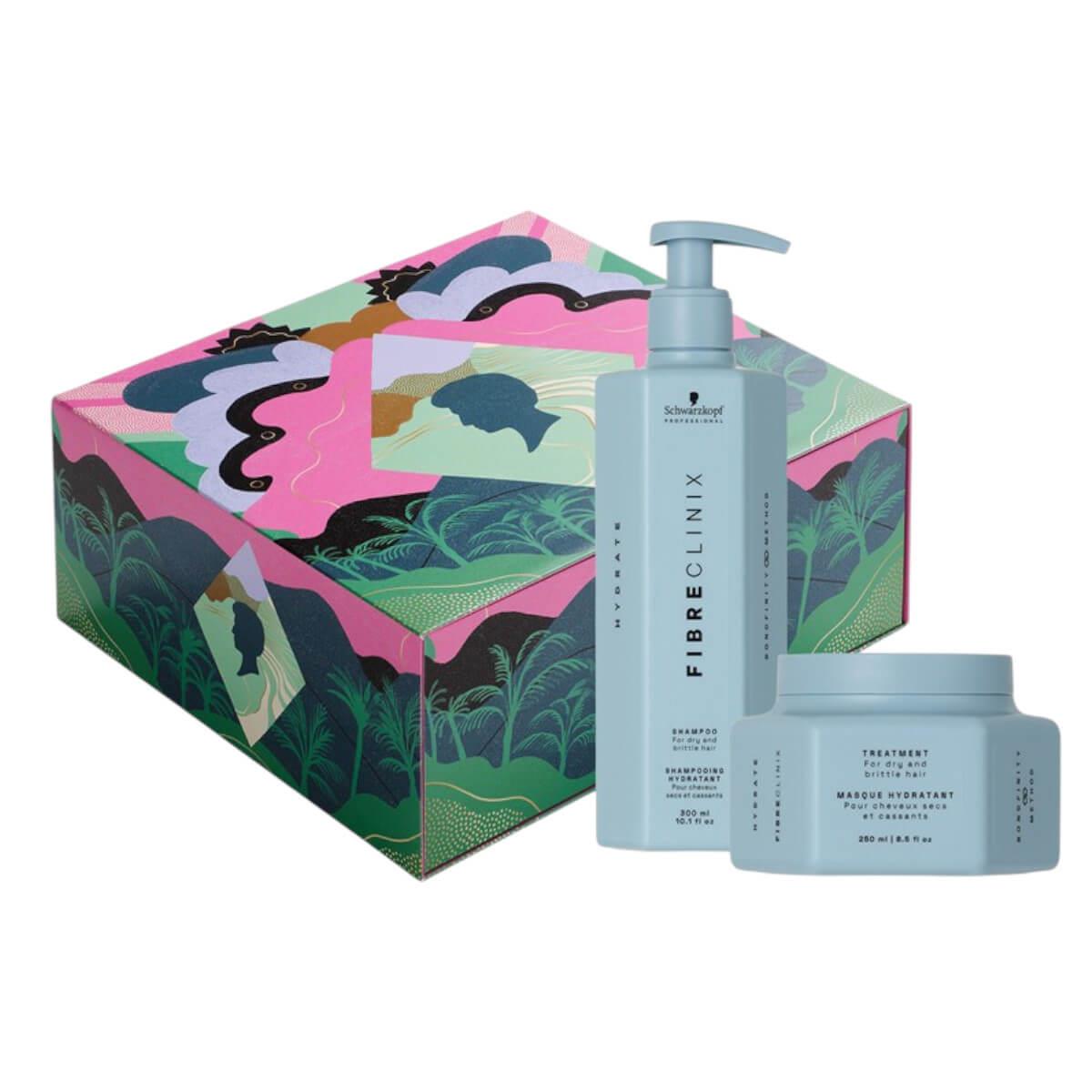 Schwarzkopf Fibre Clinix Hydrate Gift Box Shampoo & 300ml Treatment 250ml