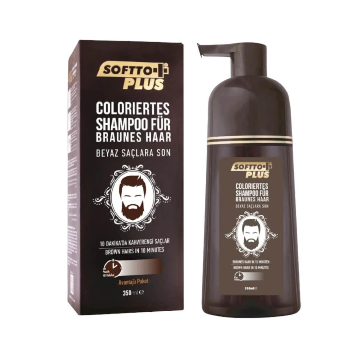 Hair Shampoo Softto Plus Brown 350ml