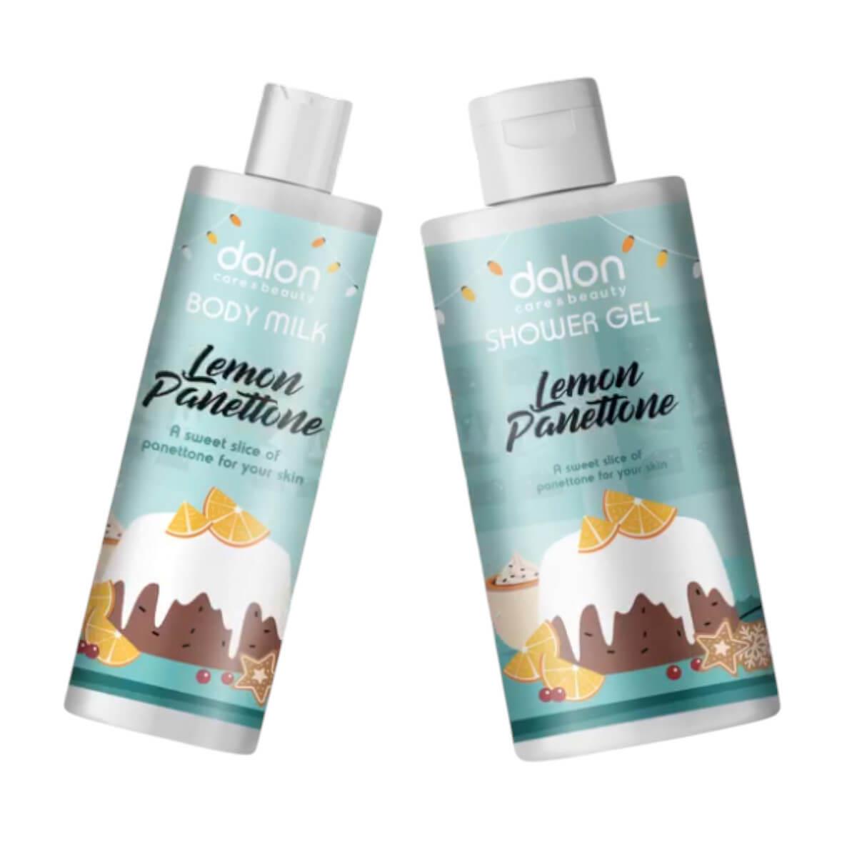 Lemon Panettone Shower Gel 300ml & Body Milk 200ml Xmass Edition Dalon