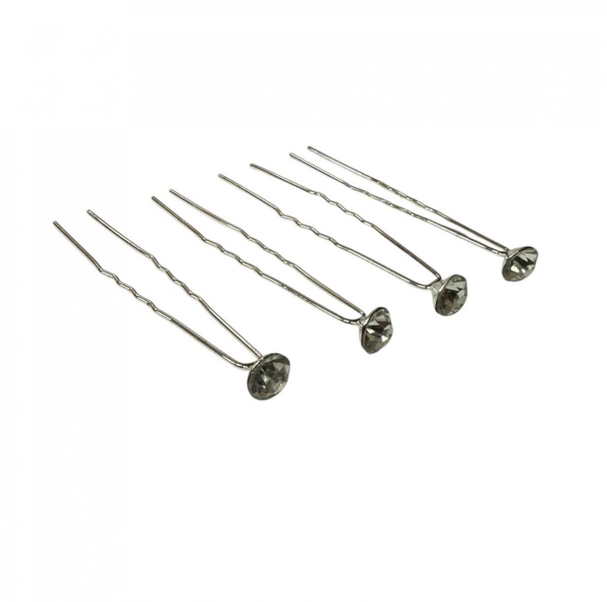 Decorative Hairpins Single Rhinestone set of 4 pcs - 94812