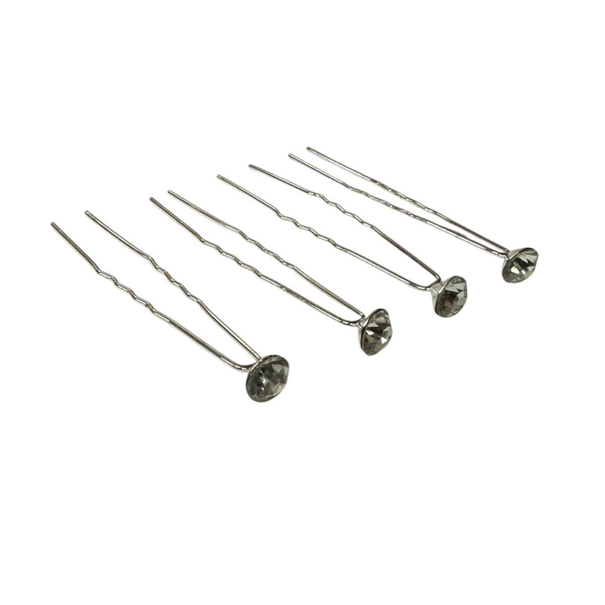 Decorative Hairpins Single Rhinestone set of 4 pcs - 94812
