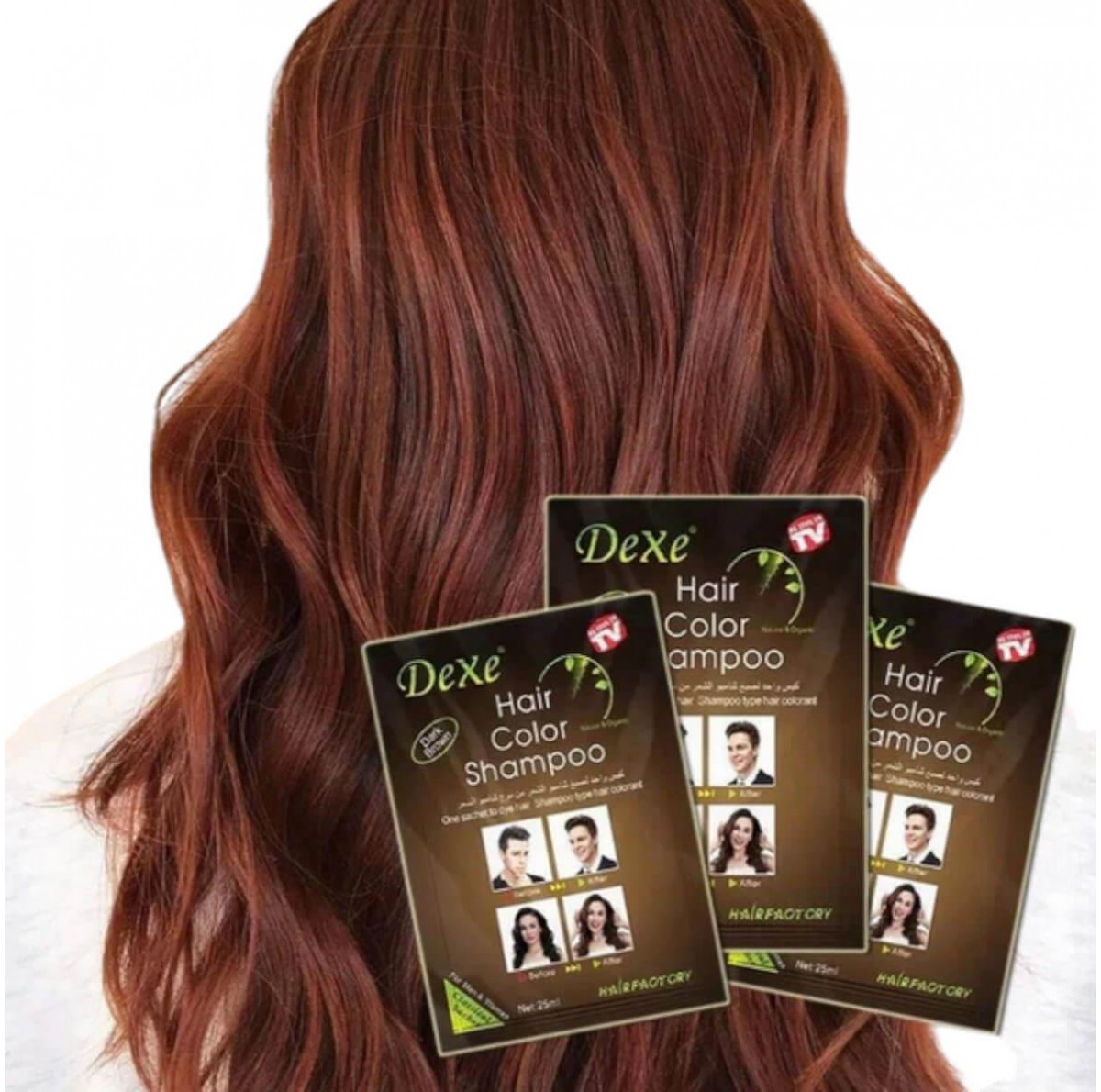 Dexe Hair Shampoo Hair Dye Dark Brown 10x25ml