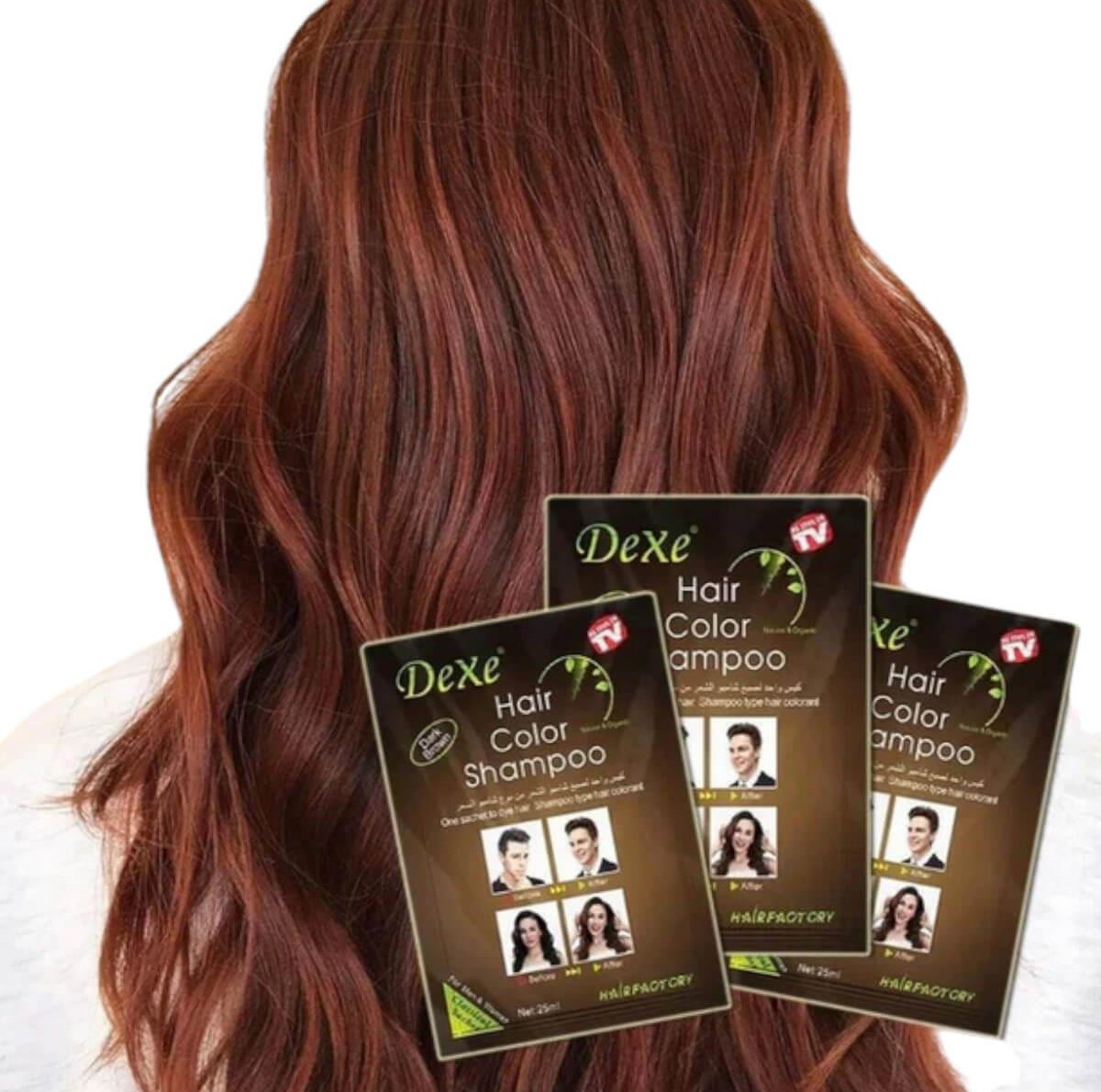 Dexe Hair Shampoo Βαφή Μαλλιών Dark Brown 10x25ml