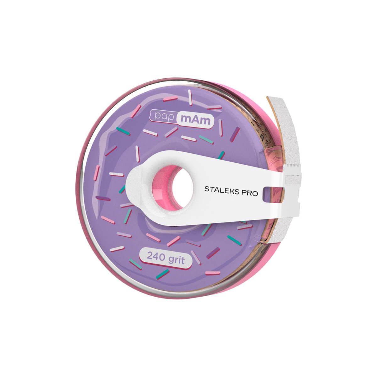 Replaceable white nail file tape in case with clip 240 grit 7m Staleks