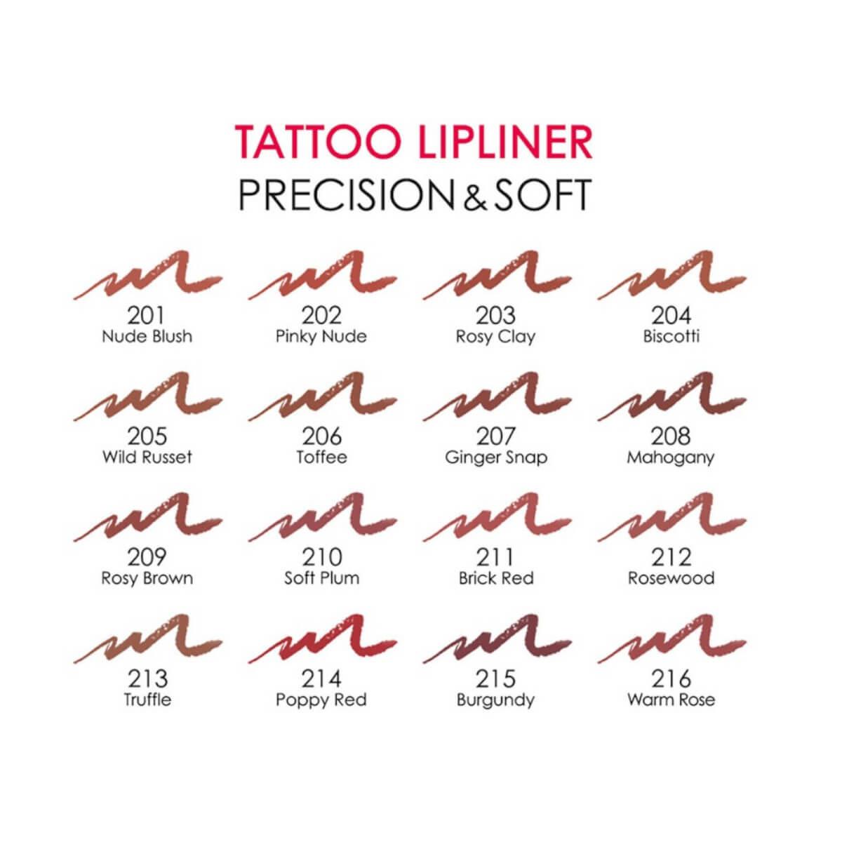 Tattoo lipliner precision & soft rosy brown 209 Golden Rose