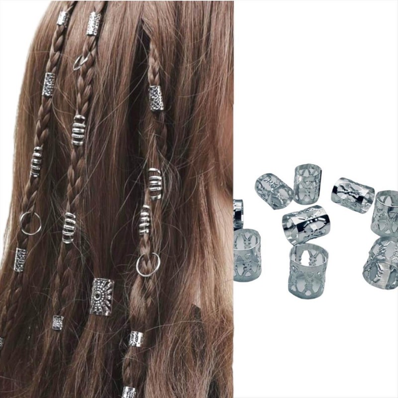 Silver Hair Decorations HA4 10pcs