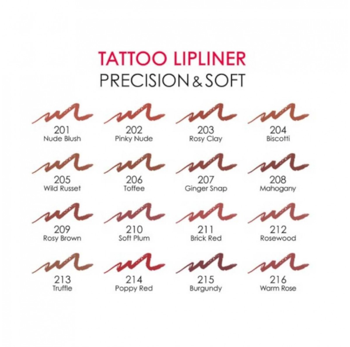 Tattoo lipliner precision & soft warm rose 216 Golden Rose