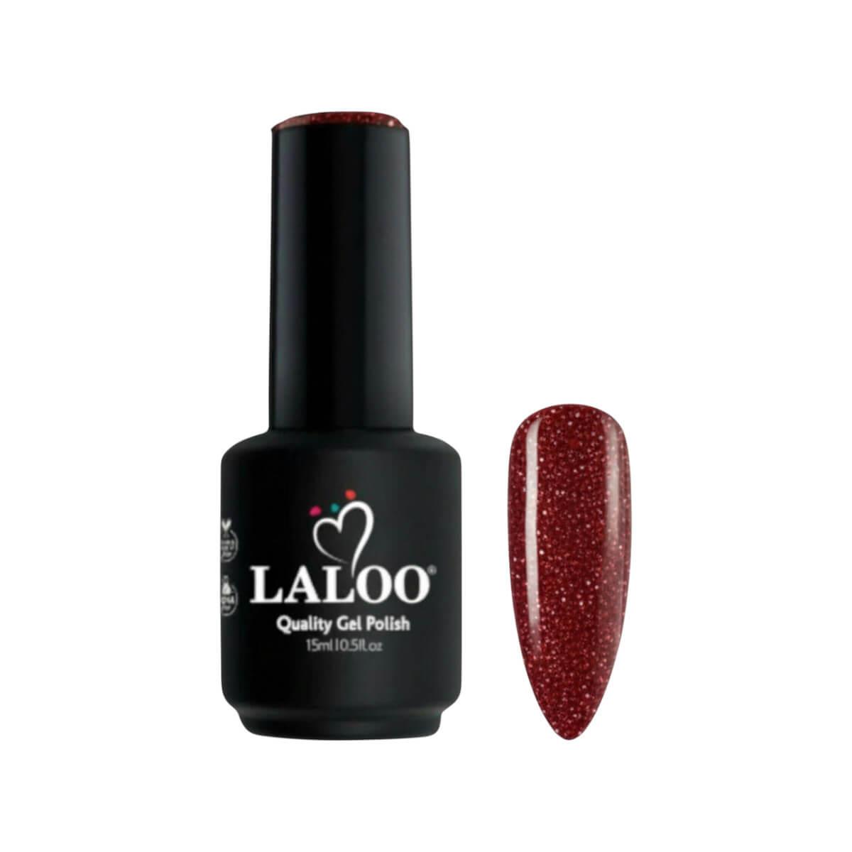Ημιμόνιμο βερνίκι 287 χριστουγεννιάτικο κόκκινο glitter 15ml Laloo
