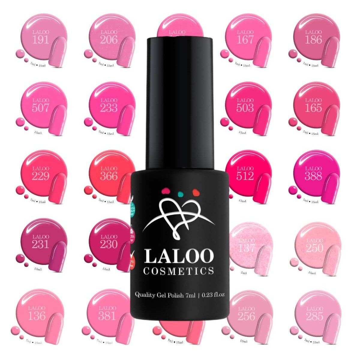 Ημιμόνιμο βερνίκι Pink Pulse 7ml Laloo