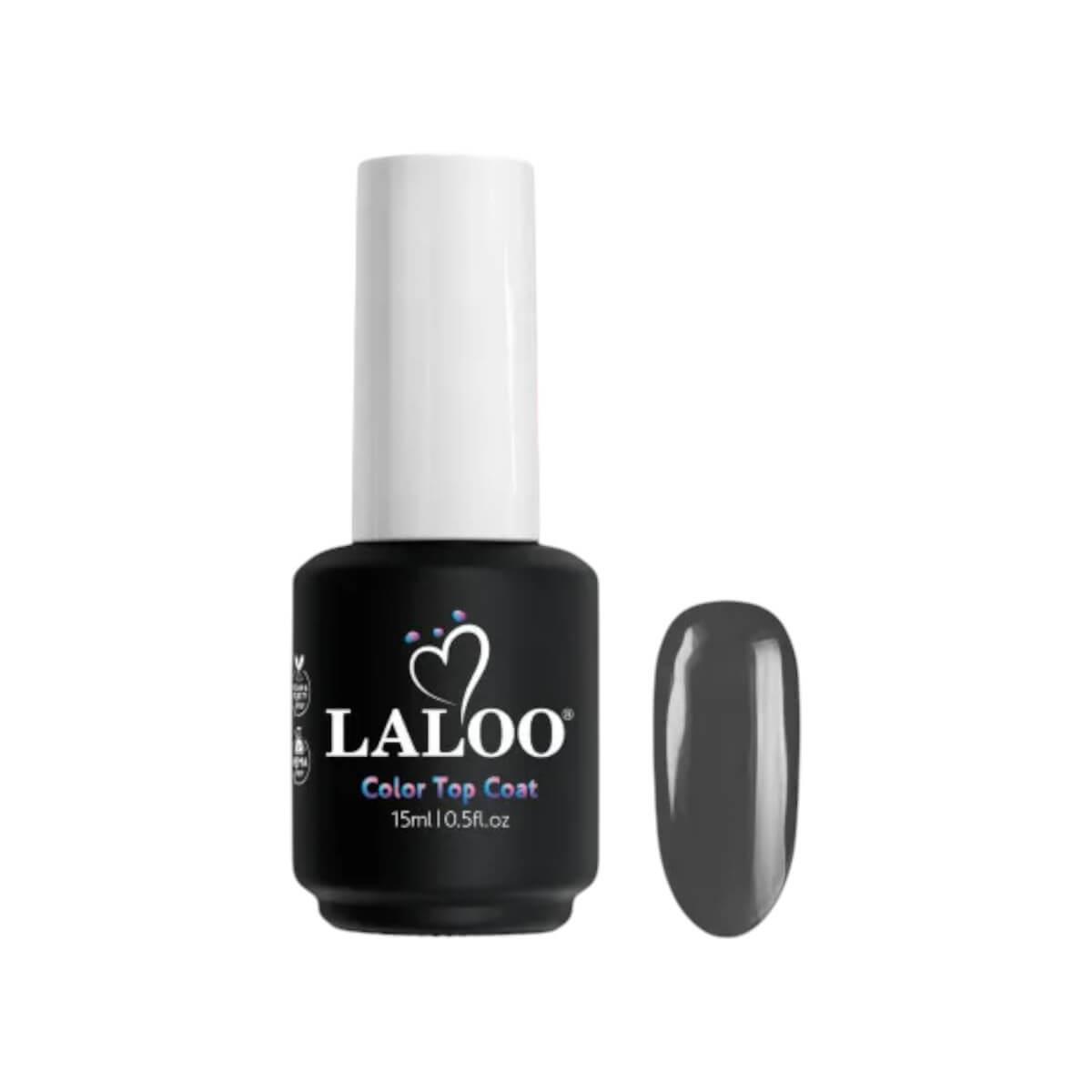 Semi-permanent gel polish color top coat 10 back to black 15ml Laloo