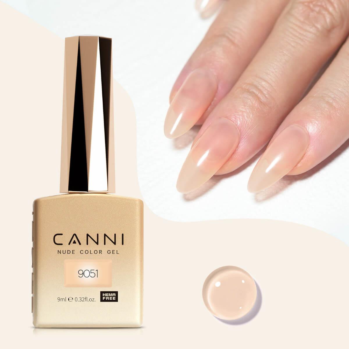 Ημιμόνιμο βερνίκι nude color gel 9051 9ml Canni