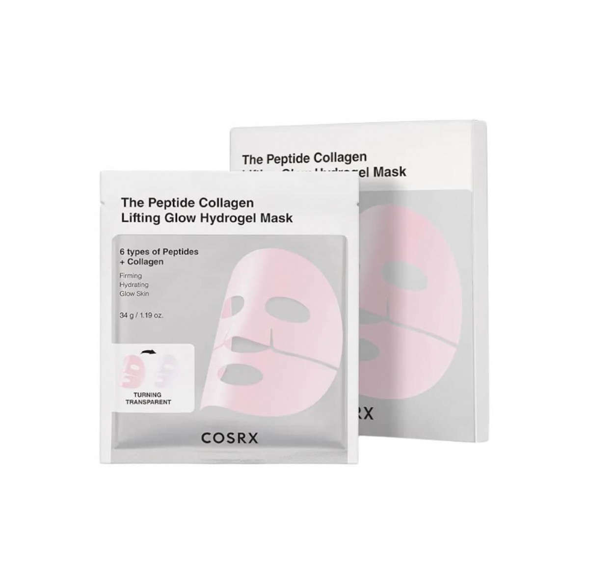 The peptide collagen lifting glow hydrogel mask 34g Cosrx