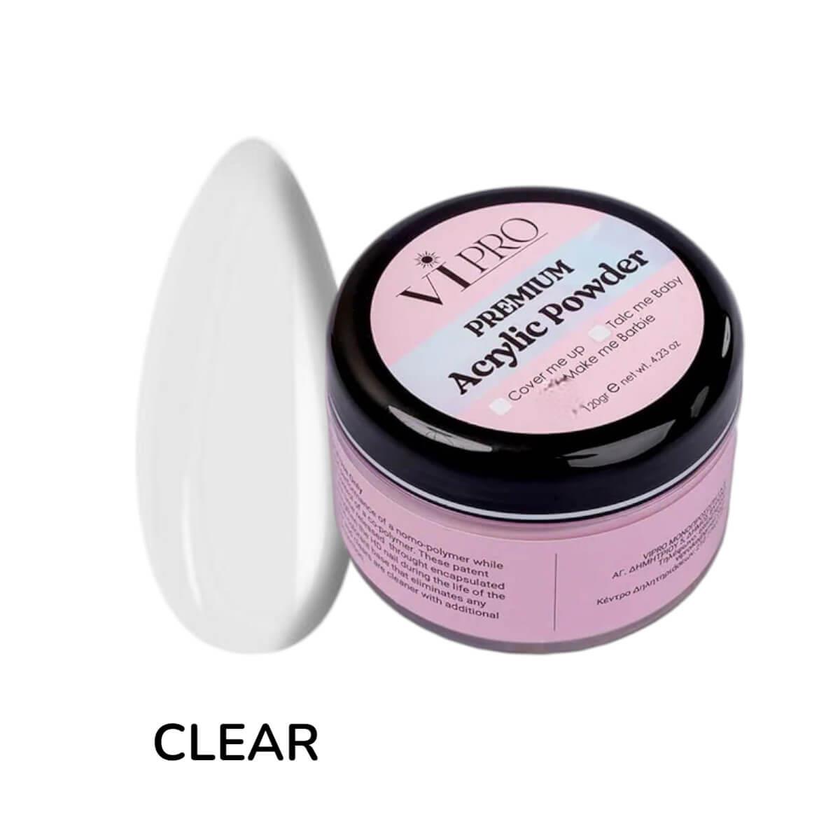 Ακρυλική Σκόνη Clear 120g Vi Pro