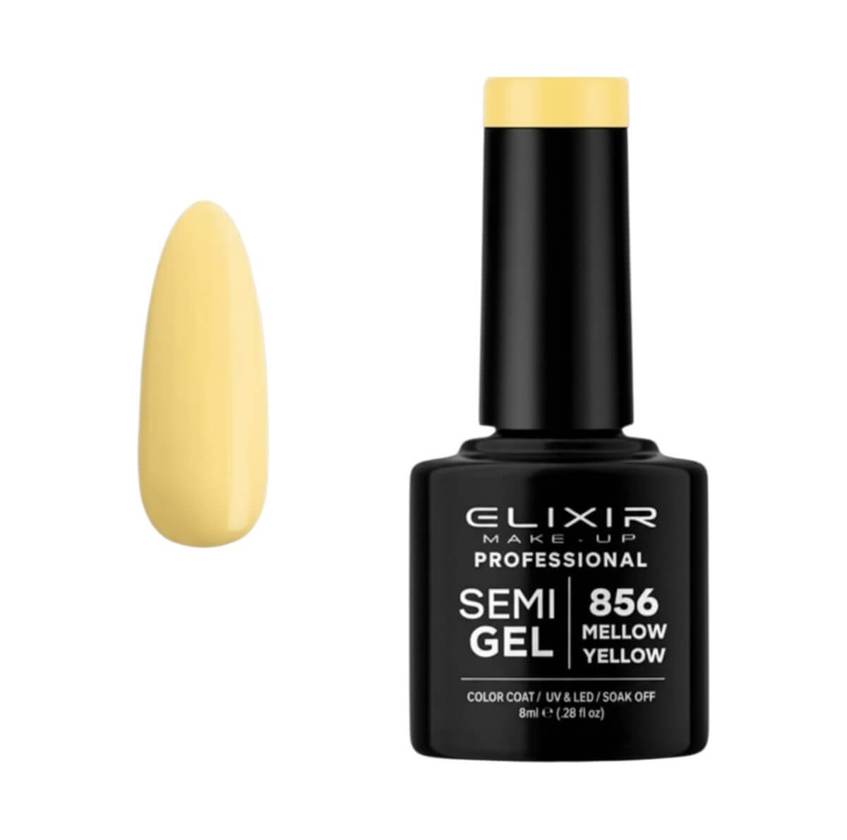 Ημιμόνιμο Βερνίκι Elixir Semi Gel Uv&Led 856 Mellow Yellow 8ml