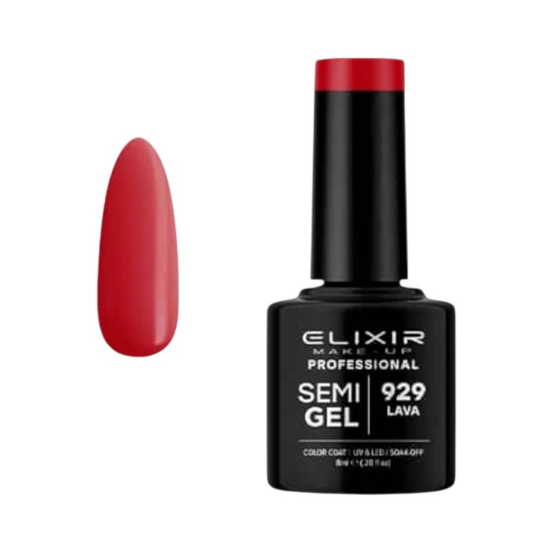 Semi-permanent gel polish semigel 929 Lava 8ml Elixir