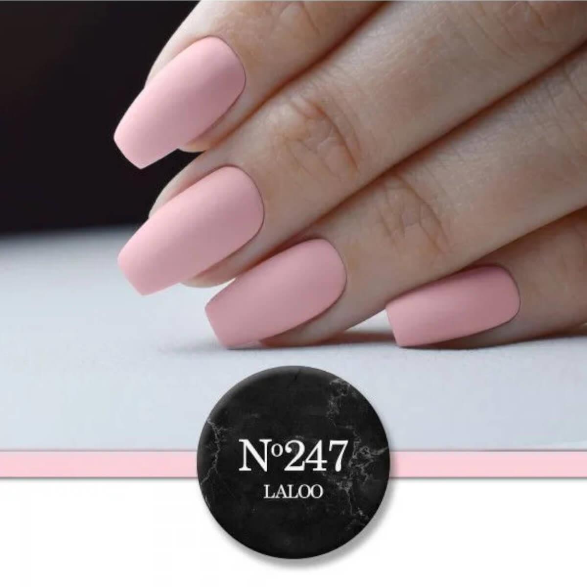Ημιμόνιμο βερνίκι 247 ροζ πούδρας 7ml Laloo
