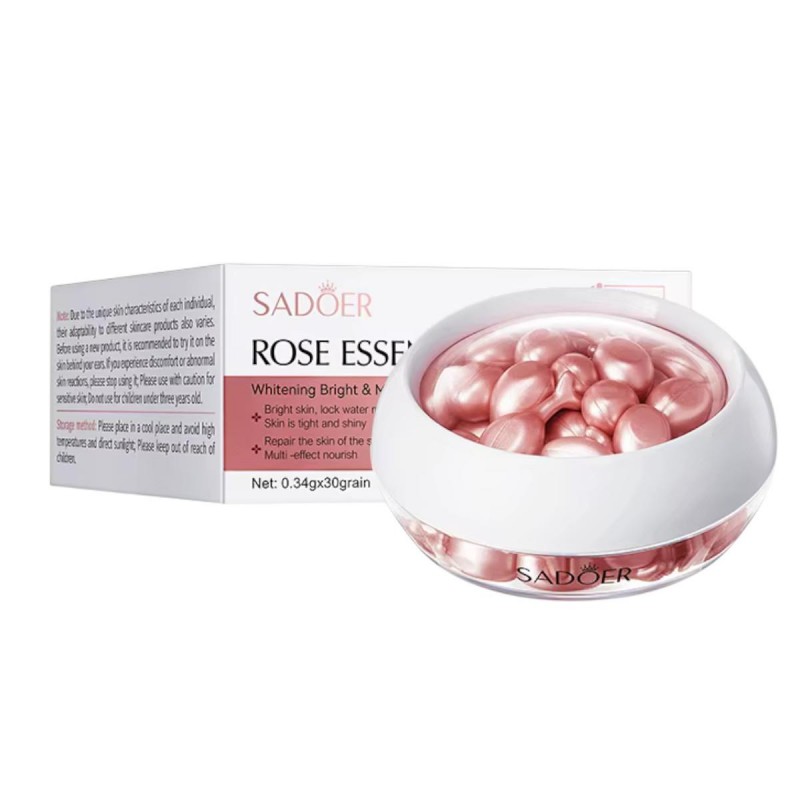 Rose Essence Lotion Whitening bright & Moisturize Skin 30 capsules Sadoer