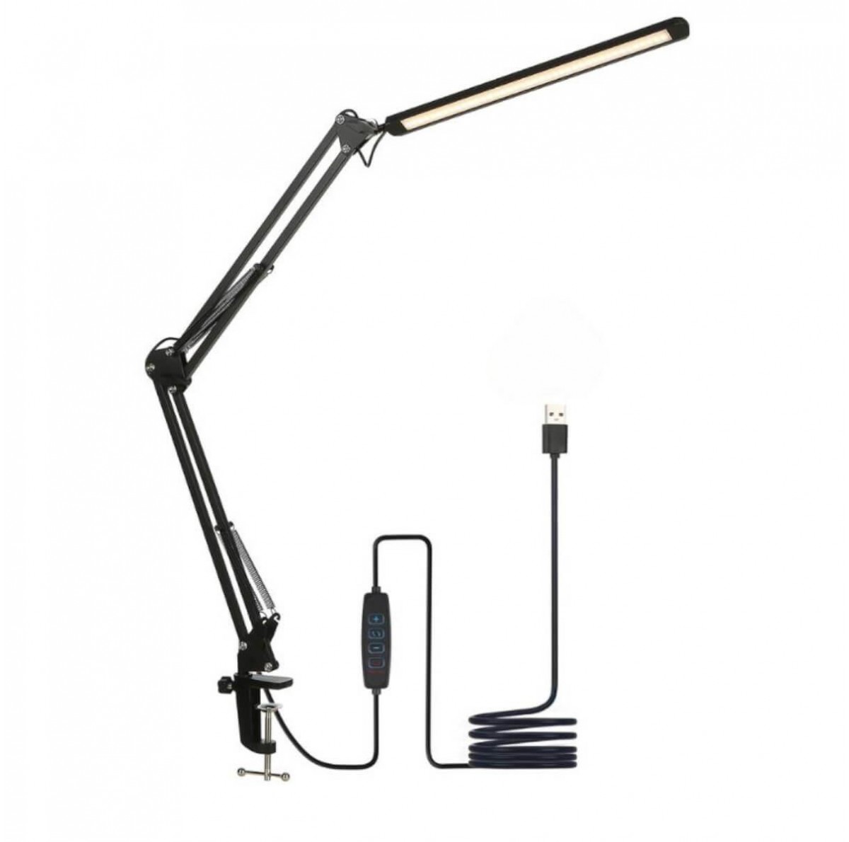 Φωτιστικό Led Γραφείου Μαύρο με Βάση Μέγγενη MT-866