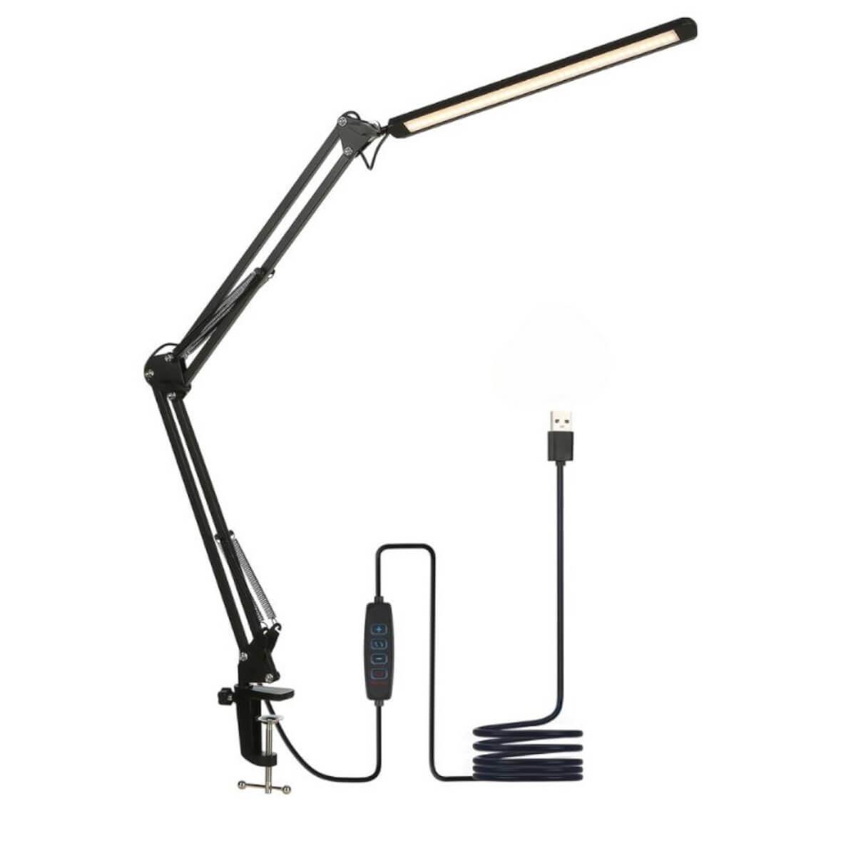 Φωτιστικό Led Γραφείου Μαύρο με Βάση Μέγγενη MT-866