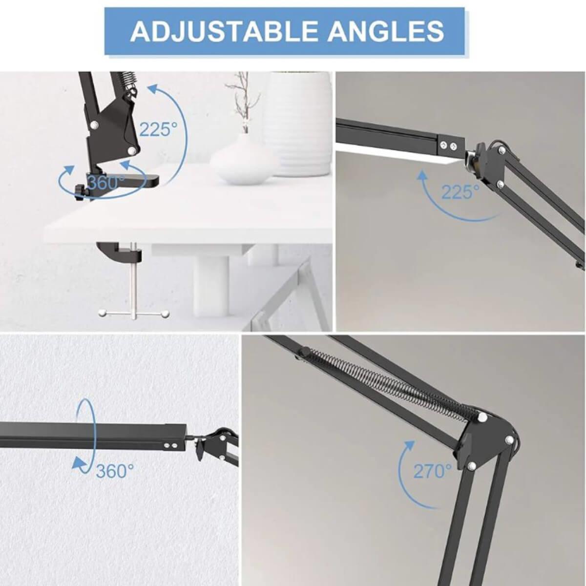 Φωτιστικό Led Γραφείου Μαύρο με Βάση Μέγγενη MT-866