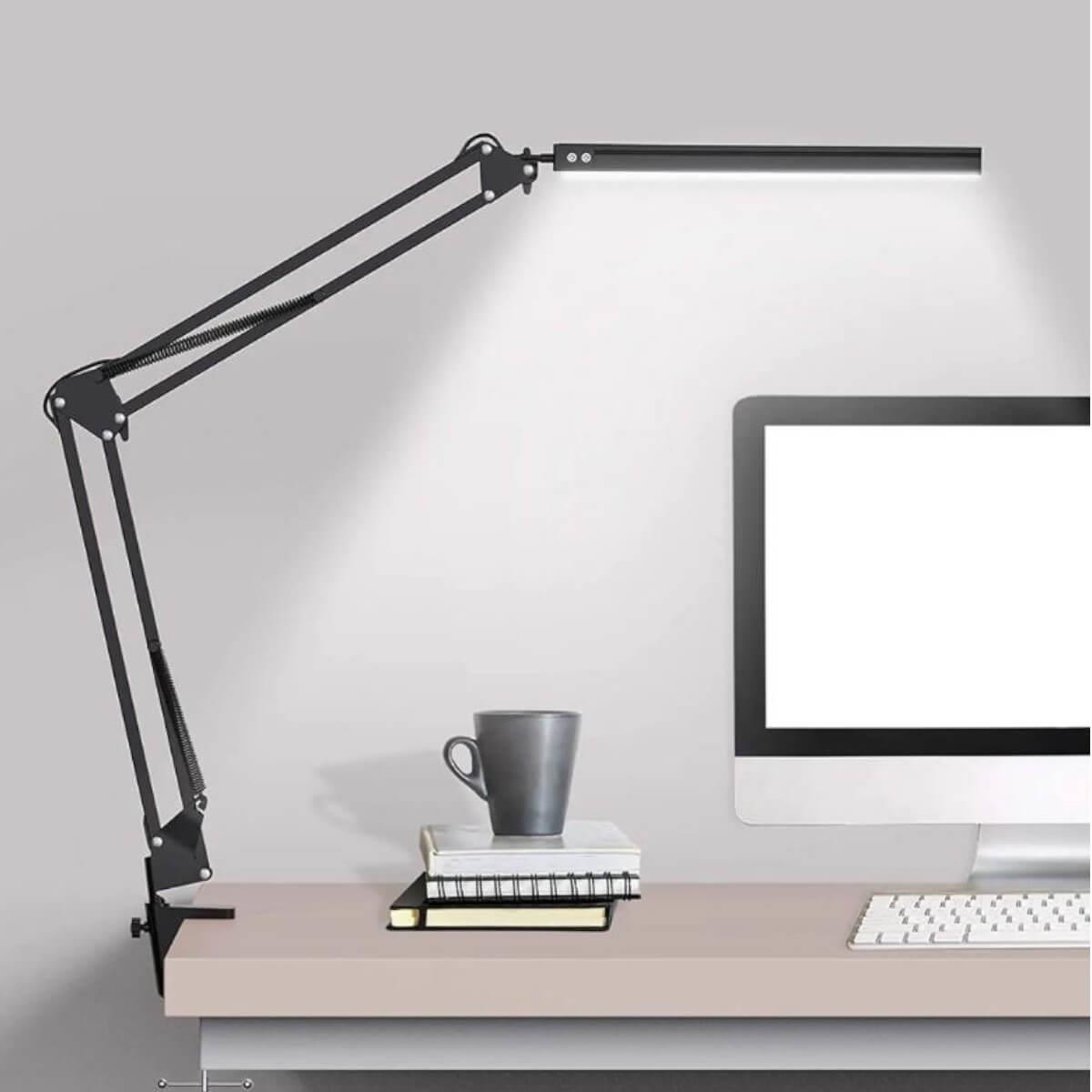 Φωτιστικό Led Γραφείου Μαύρο με Βάση Μέγγενη MT-866