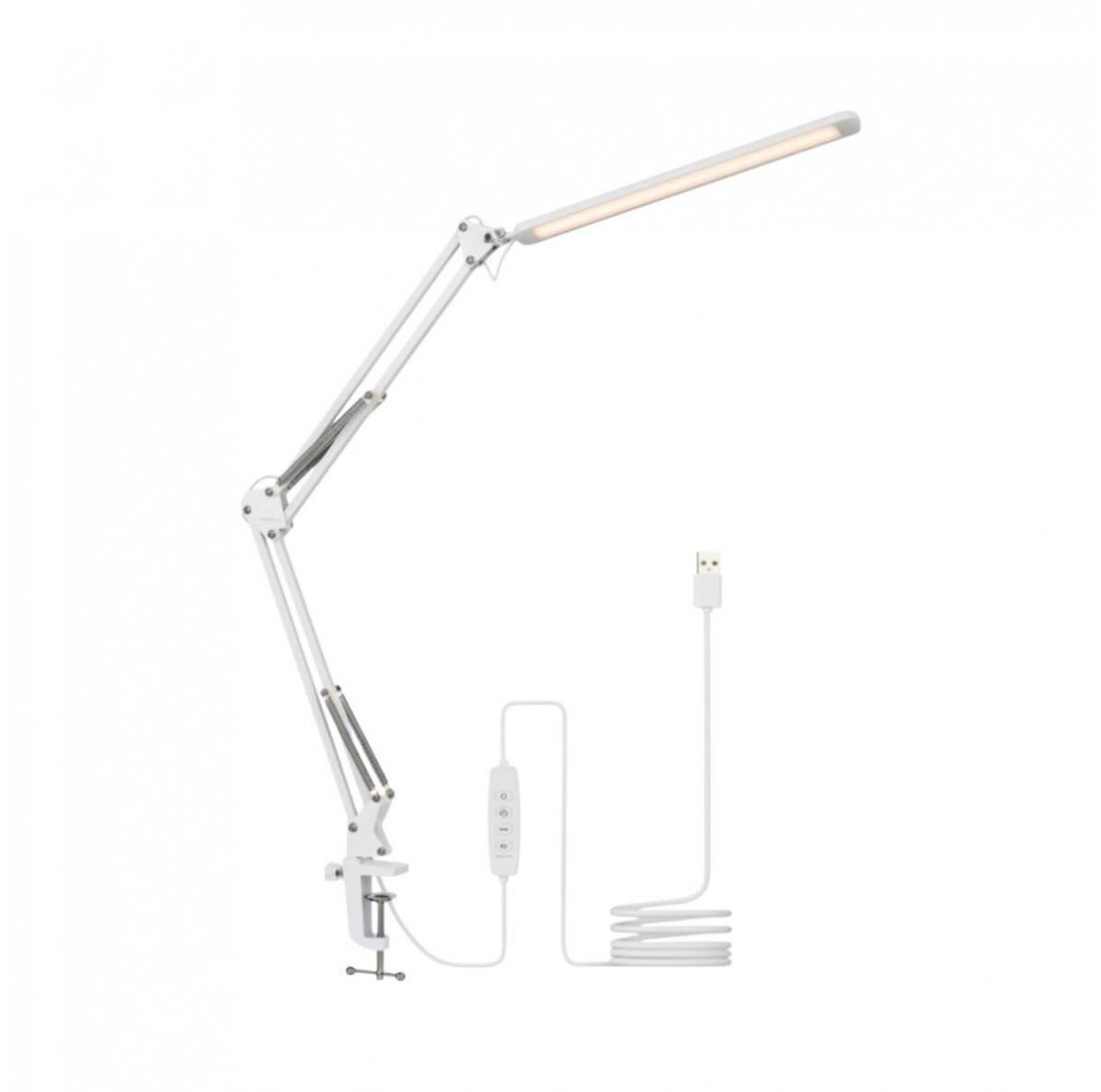 Φωτιστικό Γραφείου Λευκό με Βάση Μέγγενη