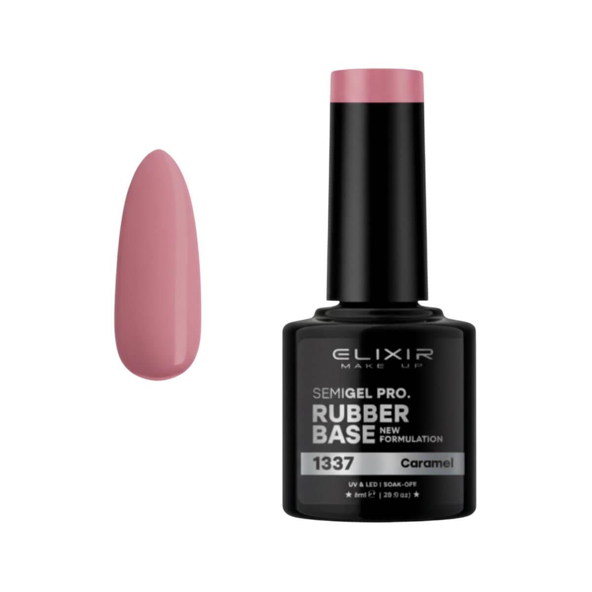 Semi-permanent gel polish semigel rubber base 1337 Caramel 8ml Elixir
