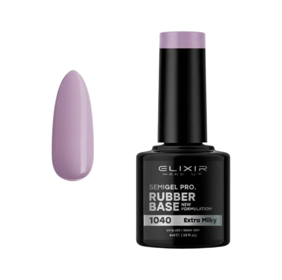 Ημιμόνιμο βερνίκι semigel rubber base 8ml Elixir