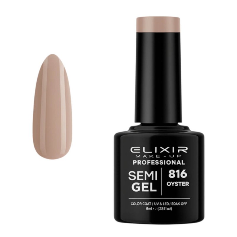 Ημιμόνιμο βερνίκι semigel 816 Oyster 8ml Elixir