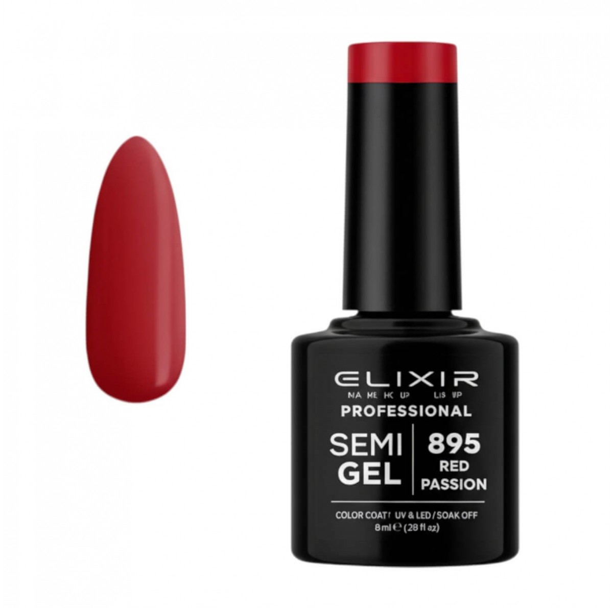 Semi-permanent gel polish semigel 895 Red Passion 8ml Elixir