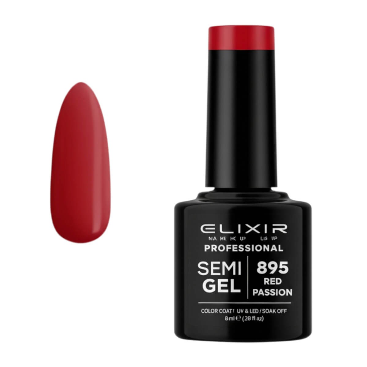 Semi-permanent gel polish semigel 895 Red Passion 8ml Elixir