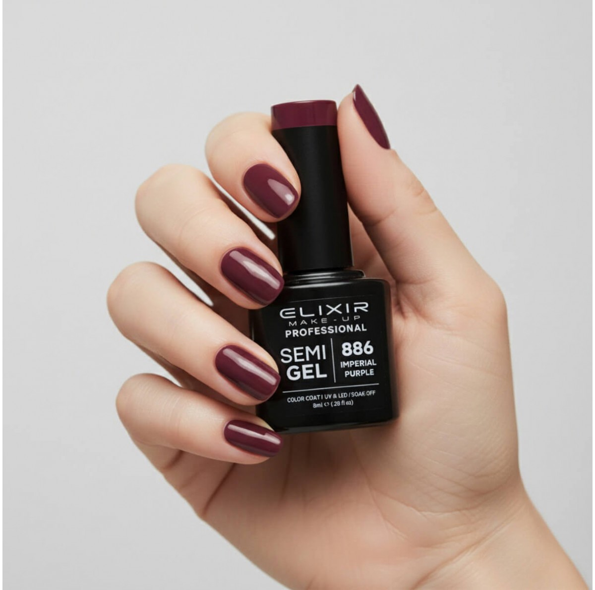 Semi-permanent gel polish semigel 866 Metalic Oxblood 8ml Elixir