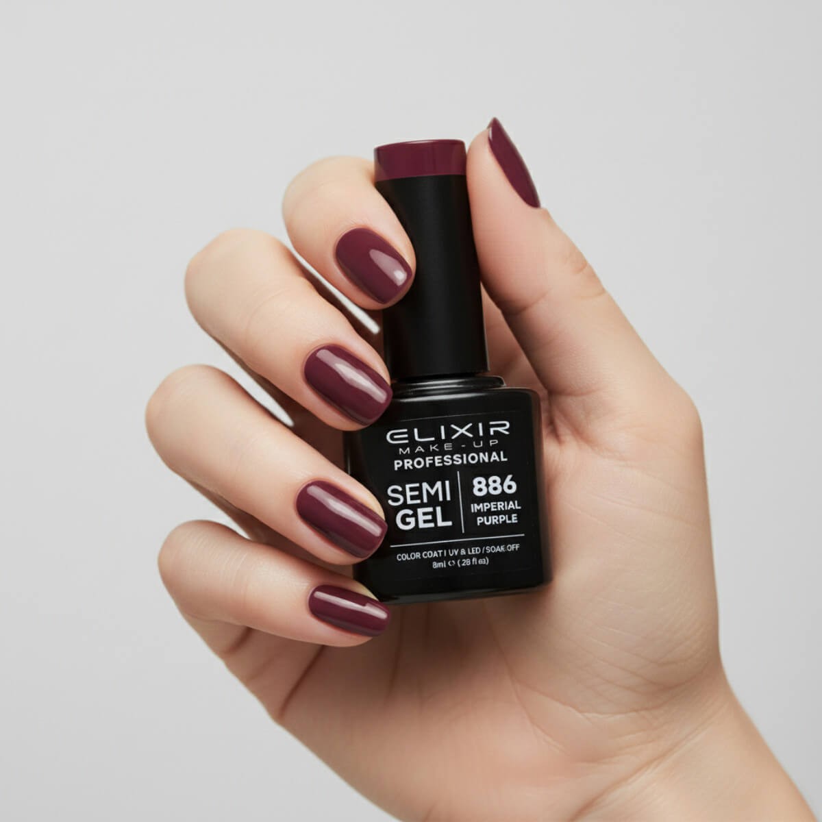 Semi-permanent gel polish semigel 866 Metalic Oxblood 8ml Elixir