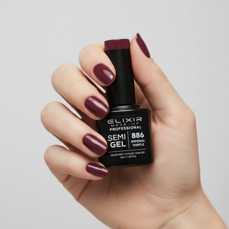 Semi-permanent gel polish semigel 866 Metalic Oxblood 8ml Elixir