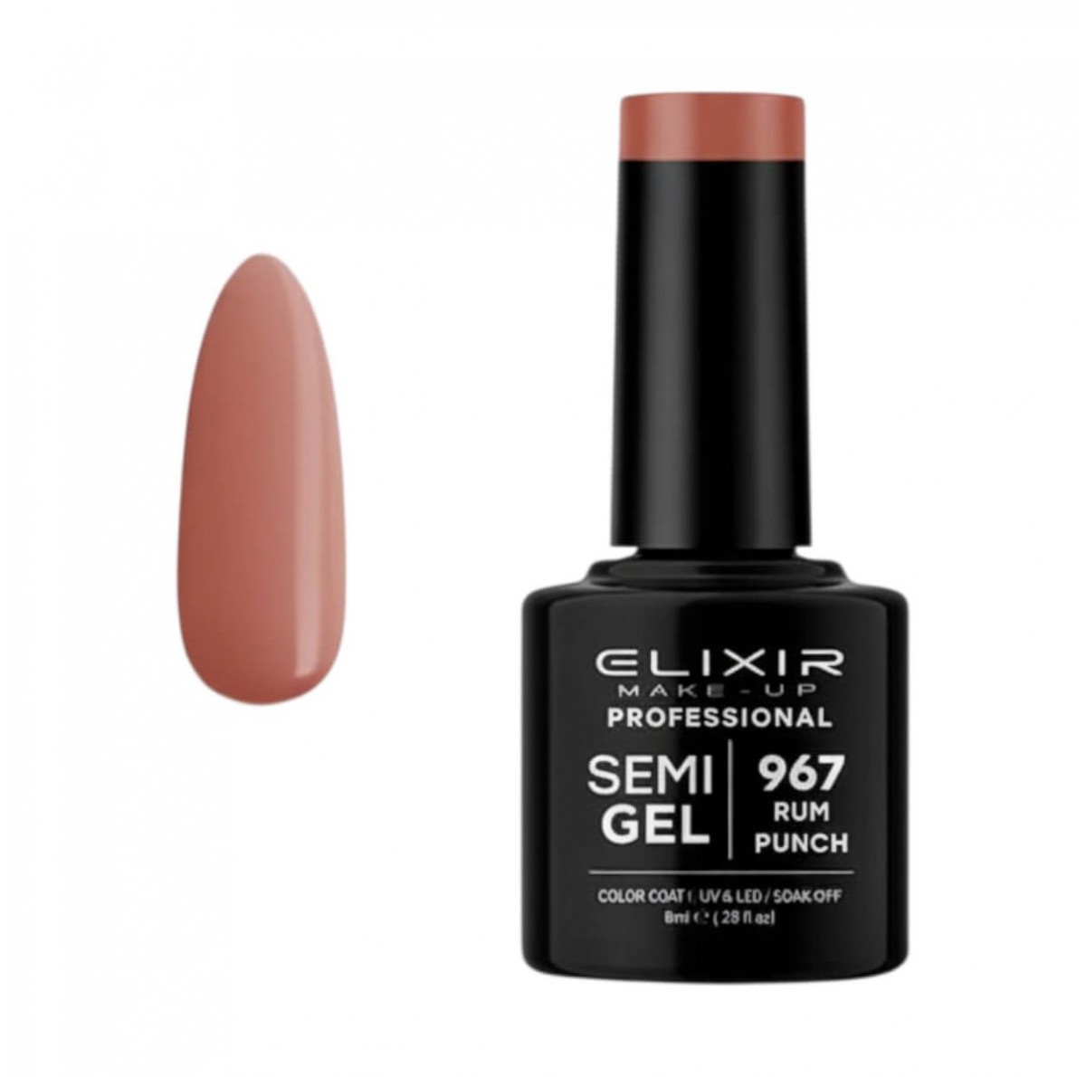 Semi-permanent gel polish semigel 967 Rum Punch 8ml Elixir