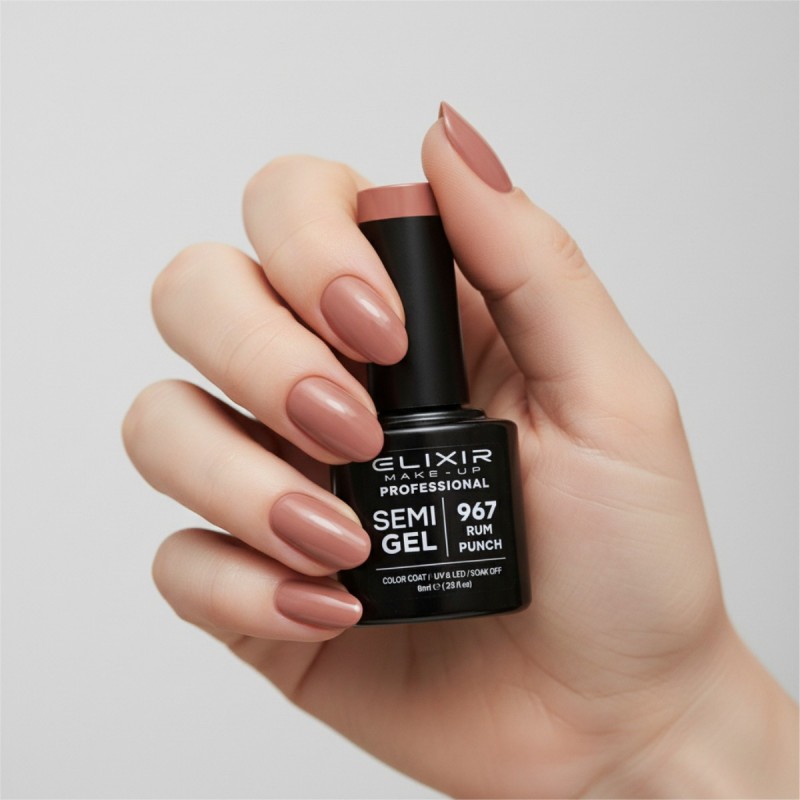 Semi-permanent gel polish semigel 967 Rum Punch 8ml Elixir