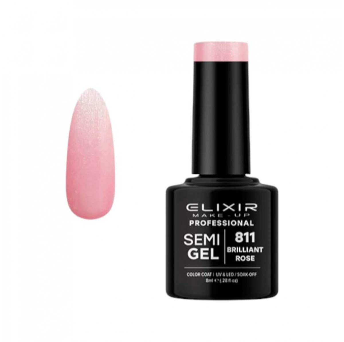 Semi-permanent gel polish semigel 811 Brilliant Rose 8ml Elixir