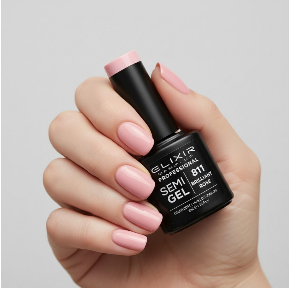Semi-permanent gel polish semigel 811 Brilliant Rose 8ml Elixir