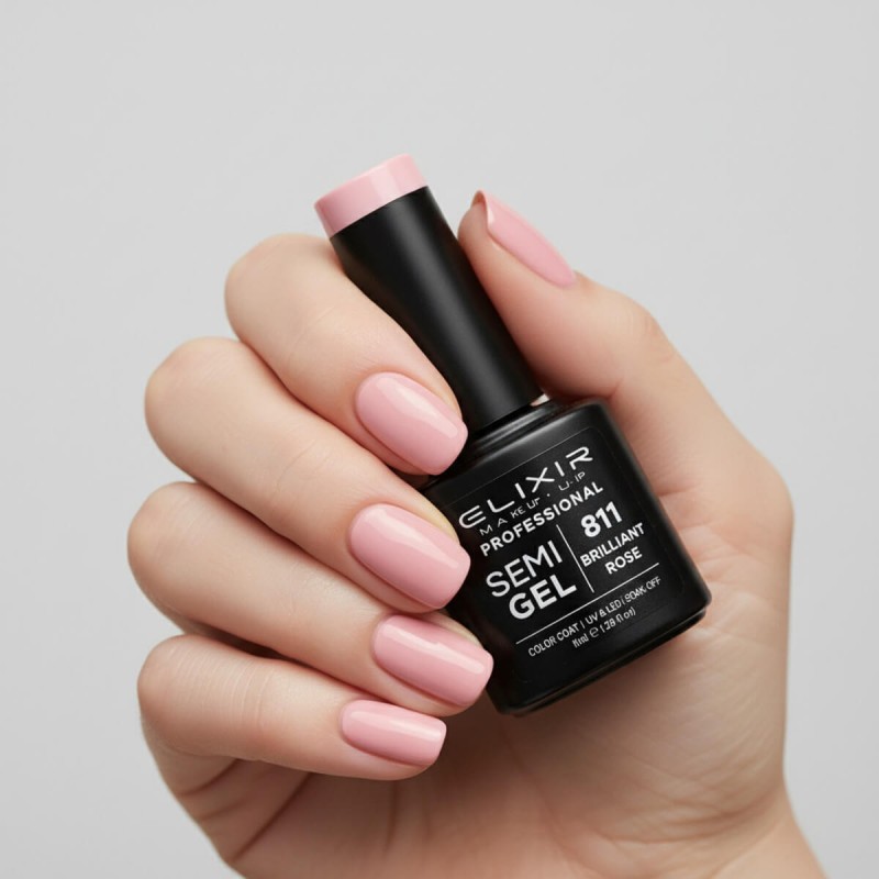 Semi-permanent gel polish semigel 811 Brilliant Rose 8ml Elixir