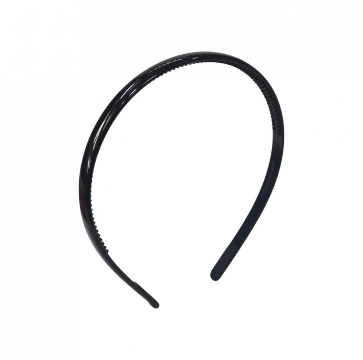 Στέκα μαλλιών γυαλιστερή λεπτή μαύρη