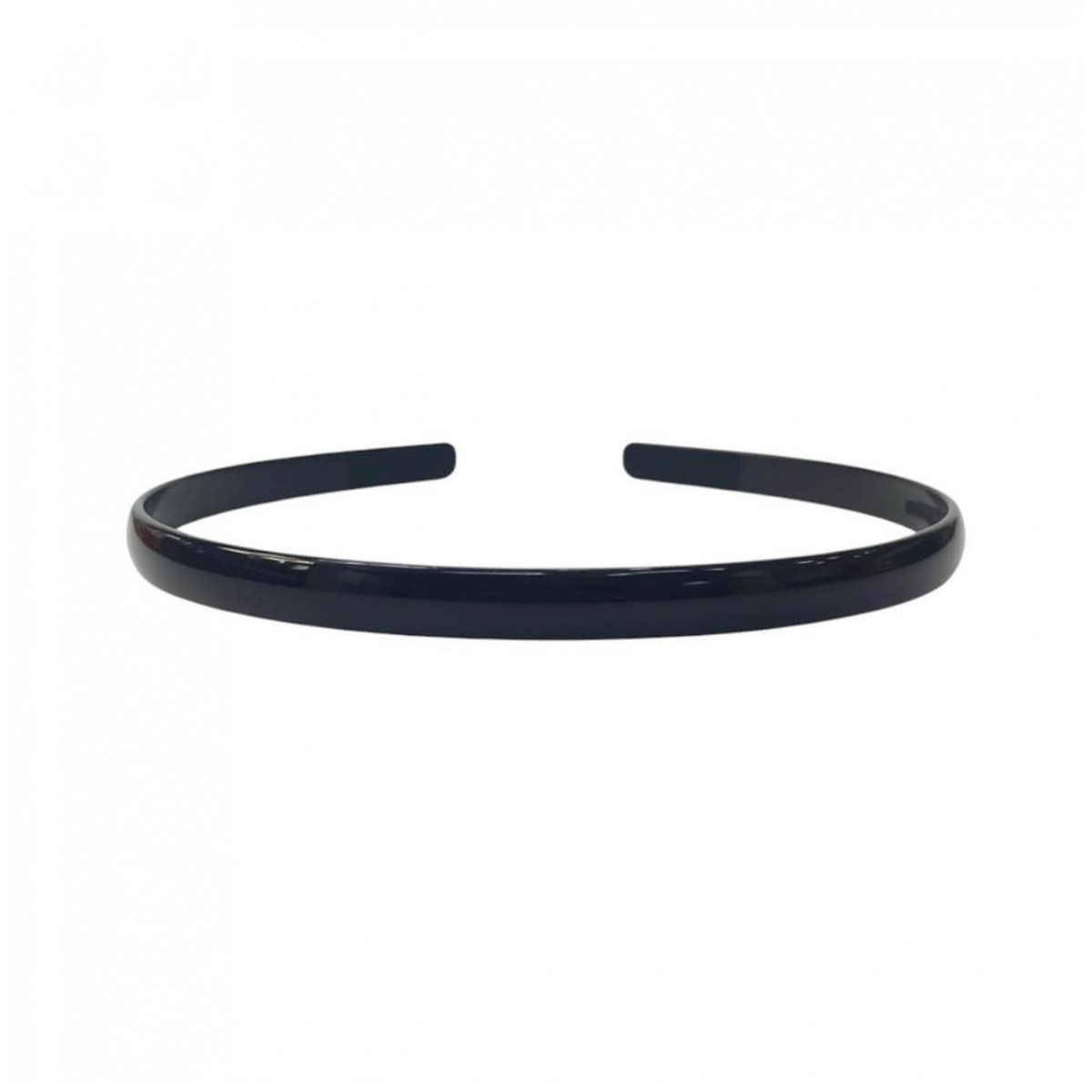 Στέκα μαλλιών γυαλιστερή λεπτή μαύρη