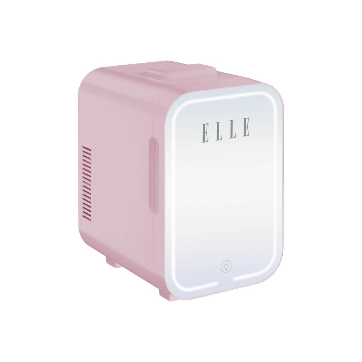 Ψυγείο καλλυντικών ροζ με καθρέφτη led 8L Elle Home