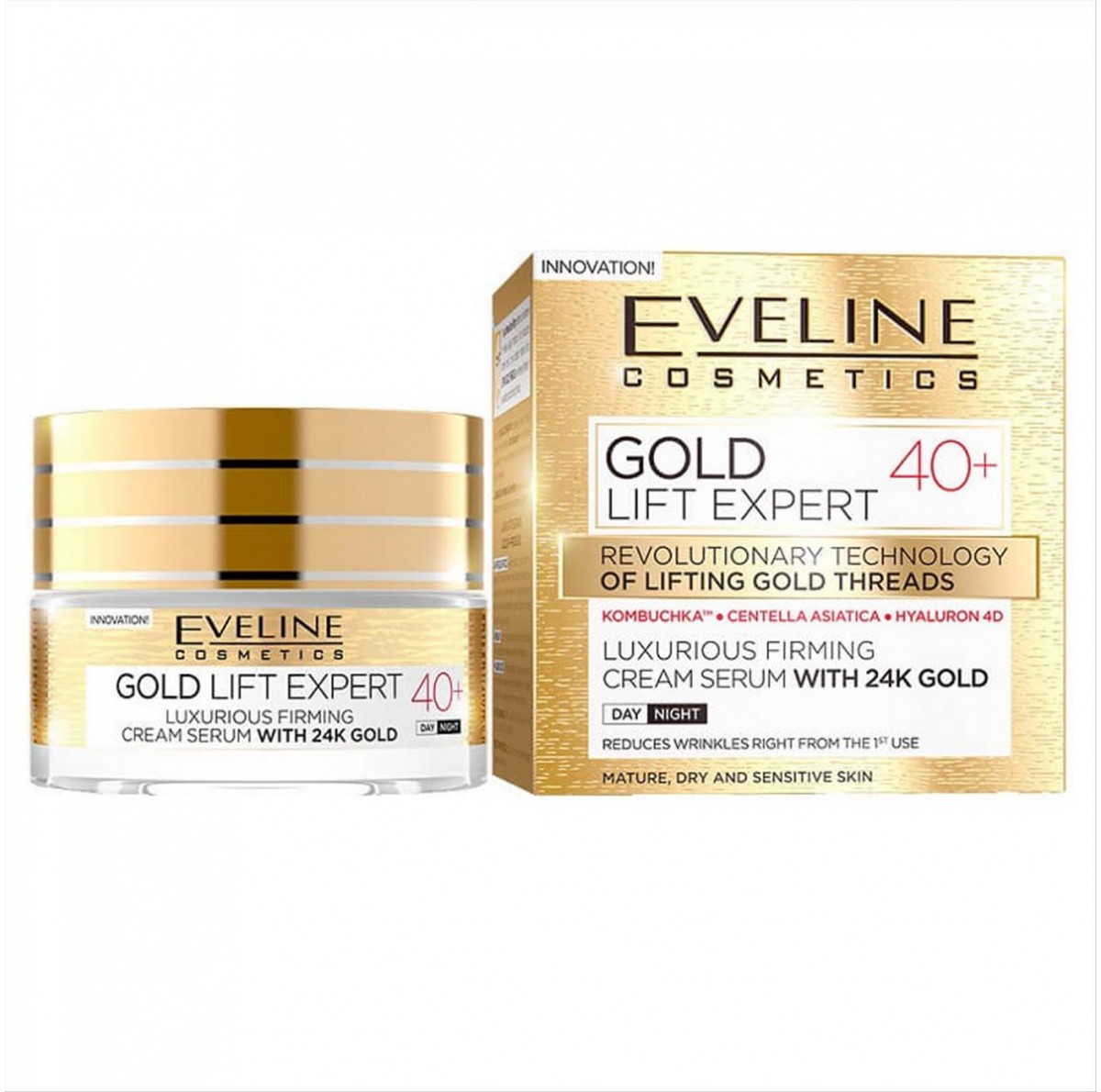 Eveline Κρέμα Προσώπου 40+ Gold 24K Lift Expert  Day - Night 50 ml