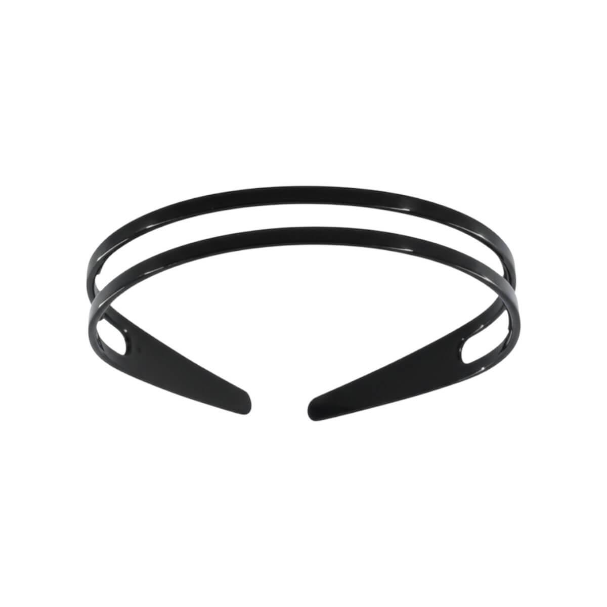 Στέκα μαλλιών διπλή μαύρη