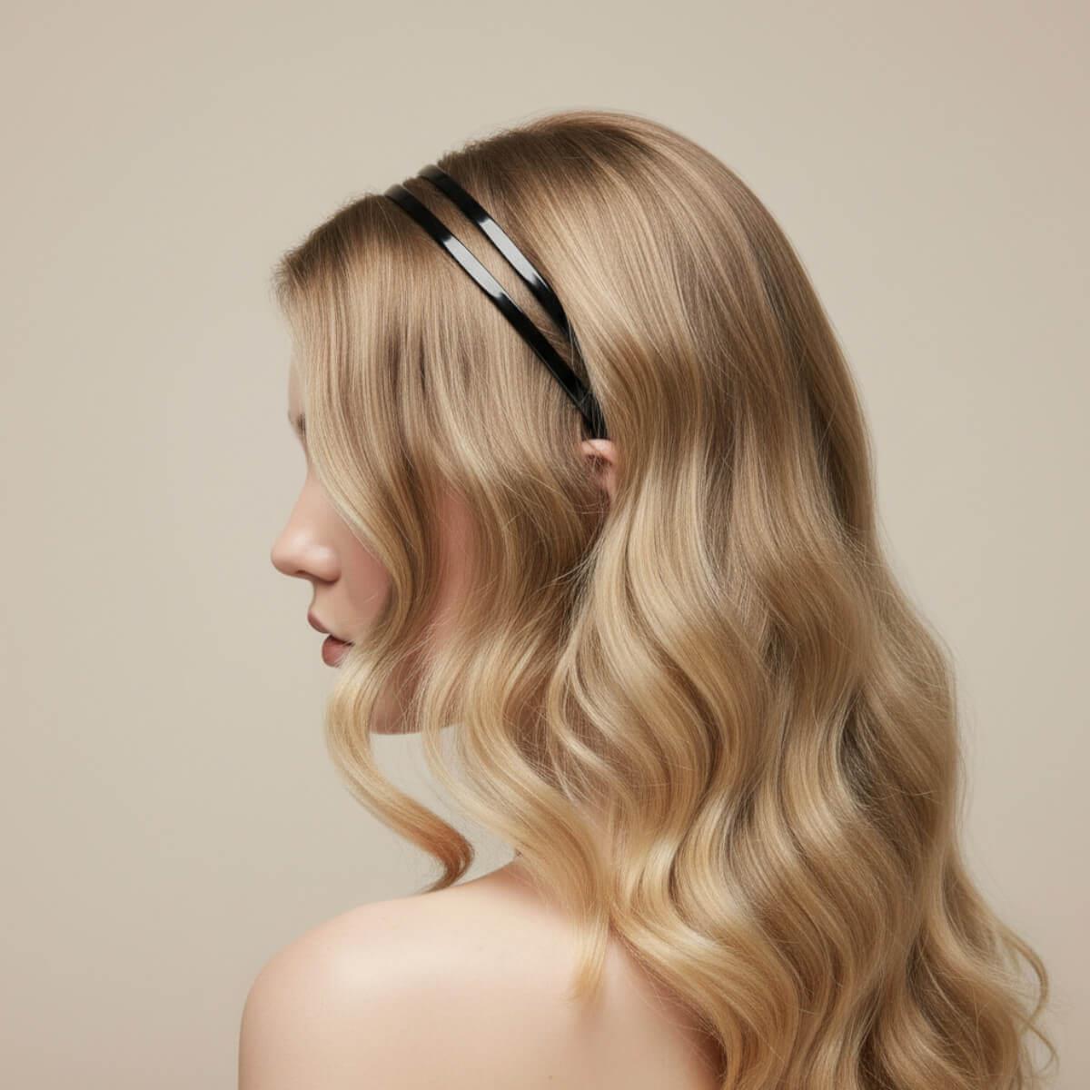 Στέκα μαλλιών διπλή μαύρη