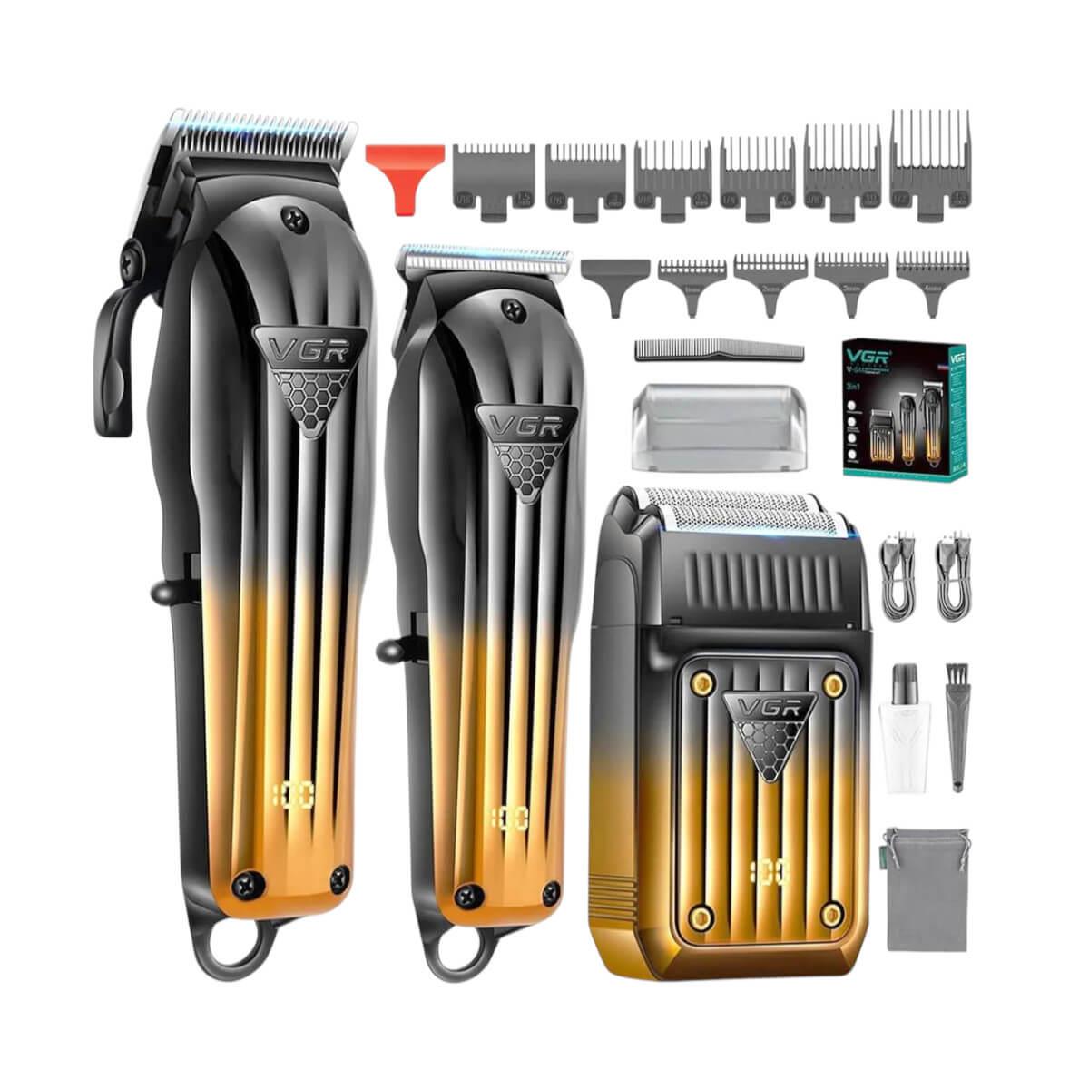 Combo Kit Ξυριστική, Κουρετική Μηχανή & Trimmer 3in1  VGR V-644